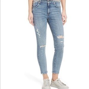 AGOLDE Medium Wash Distressed Skinny Jeans